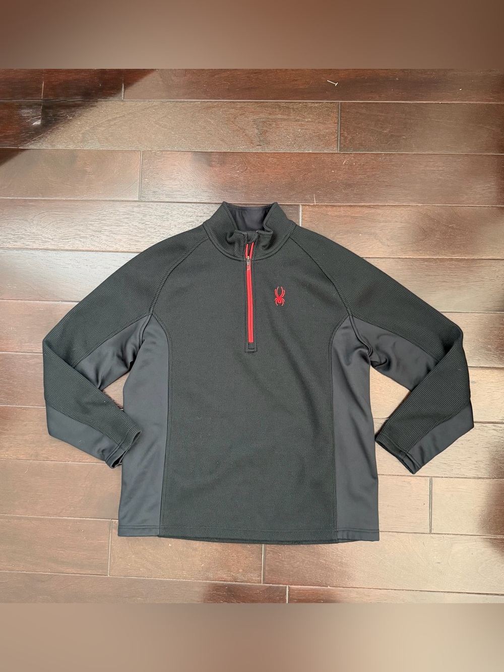 Spyder 1/4 Zip Black Red Pullover Sweater Layer Mens 2XL XXL EUC